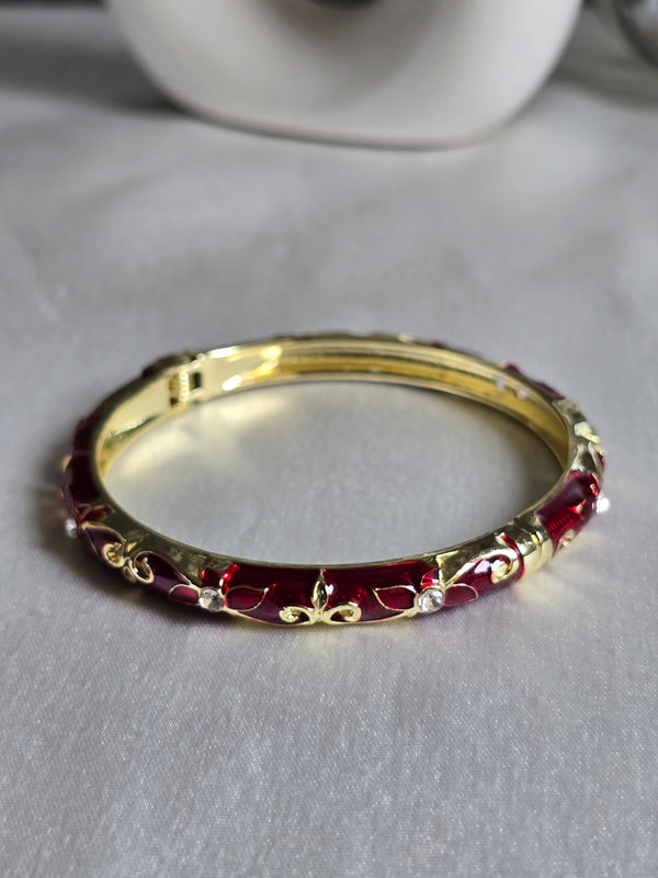 CRIMSON RED MEENAKARI KADA