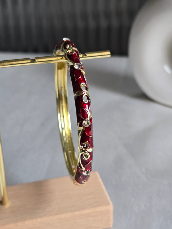 CRIMSON RED MEENAKARI KADA