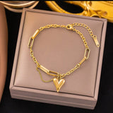 Heart Charm Chain Bracelet
