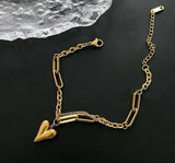 Heart Charm Chain Bracelet