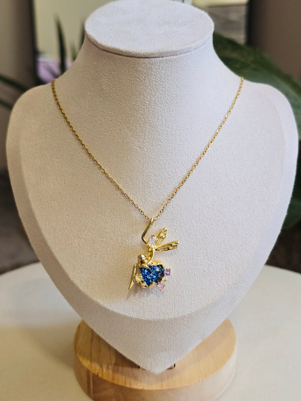 Angel Ocean Heart Pendant Necklace