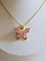 Salmon Butterfly Pendant Necklace