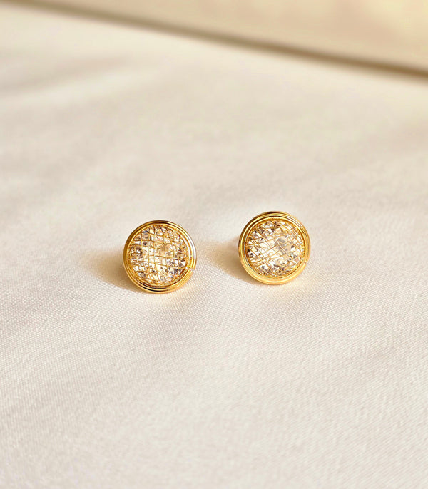 White Glam Studs
