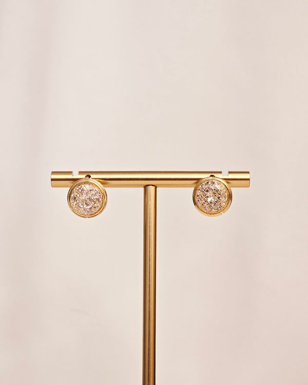White Glam Studs