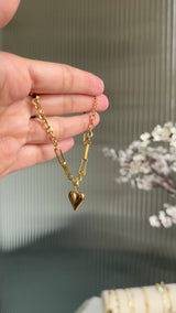 Heart Charm Chain Bracelet